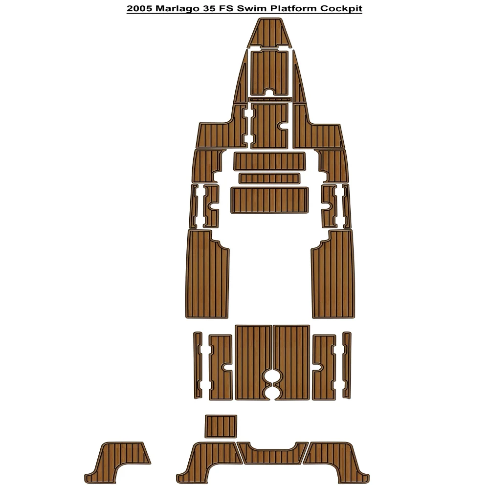 

2005 Marlago 35 FS Swim Platform Cockpit Pad Boat EVA Foam Faux Teak Deck Floor Mat SeaDek Style Self Adhesive