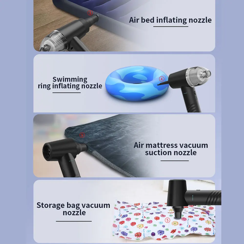 7000Pa PC Keyboard Cleaner 6000mAh  Compressed Air Duster MIni Car Vacuum Cleaner 2 In 1 Air Blower