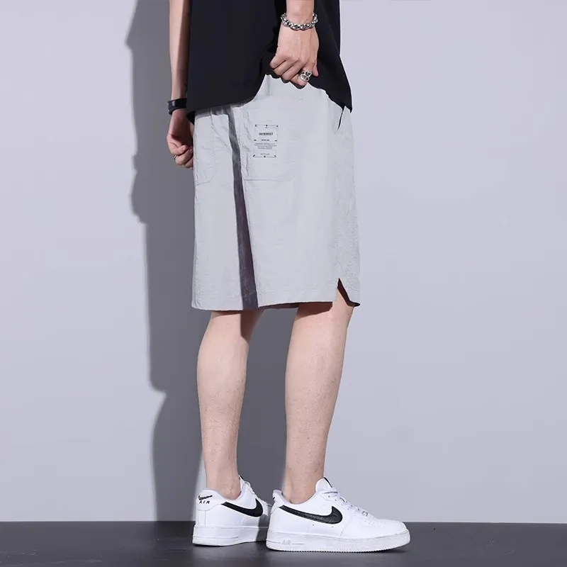 Summer Thin Ice Silk Casual Shorts for Men 2025 New Loose Straight-leg Trendy Brand Tennis Sports Five-point Pants