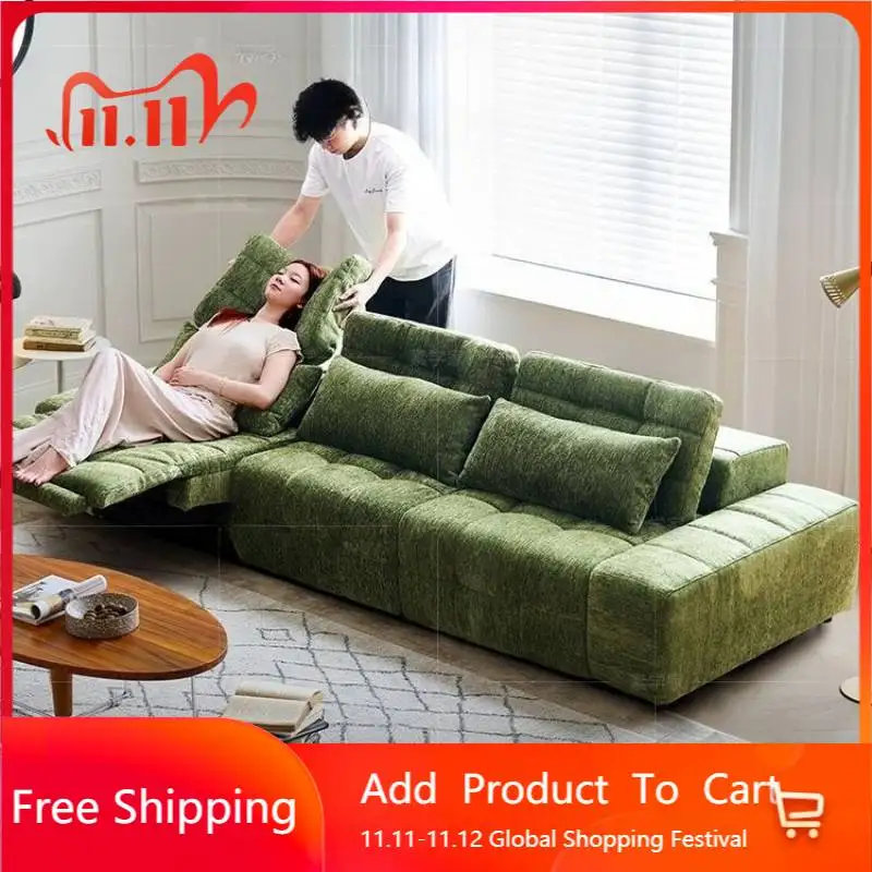 أريكة كرسي كهربائي للنوم باللون الأخضر بتصميم فاخر لغرفة المعيشة أريكة كرسي كهربائي حديث أثاث منزلي من Woonkamerbanken #1