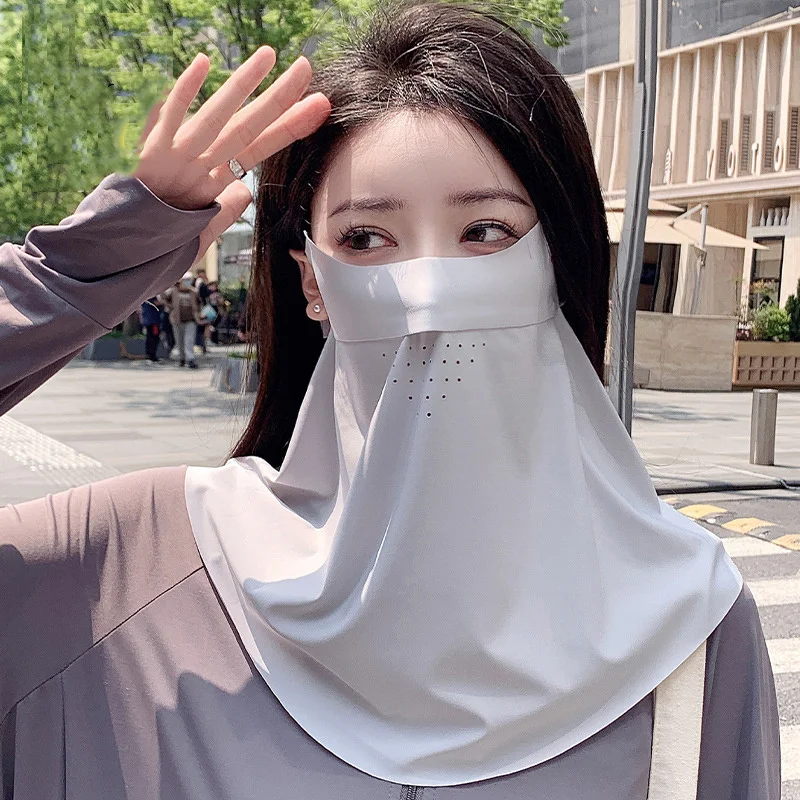 Cycling Ice Silk Mask Sun Protection Earloop Design Scarf Men Women Sunscreen Face Dustproof Outdoor Fishing Scarf image 4
