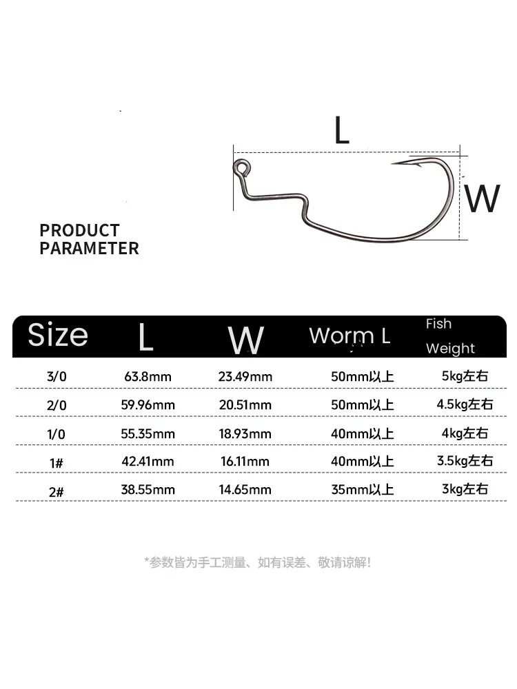 Spezielle Angelhaken mit Langem Griff und Breitem, Schmalem Bauch für Hochseeangeln, Texas Rig, Drop-Shot, Bass- und Makrelenangeln, 10 Stück – Detail 1