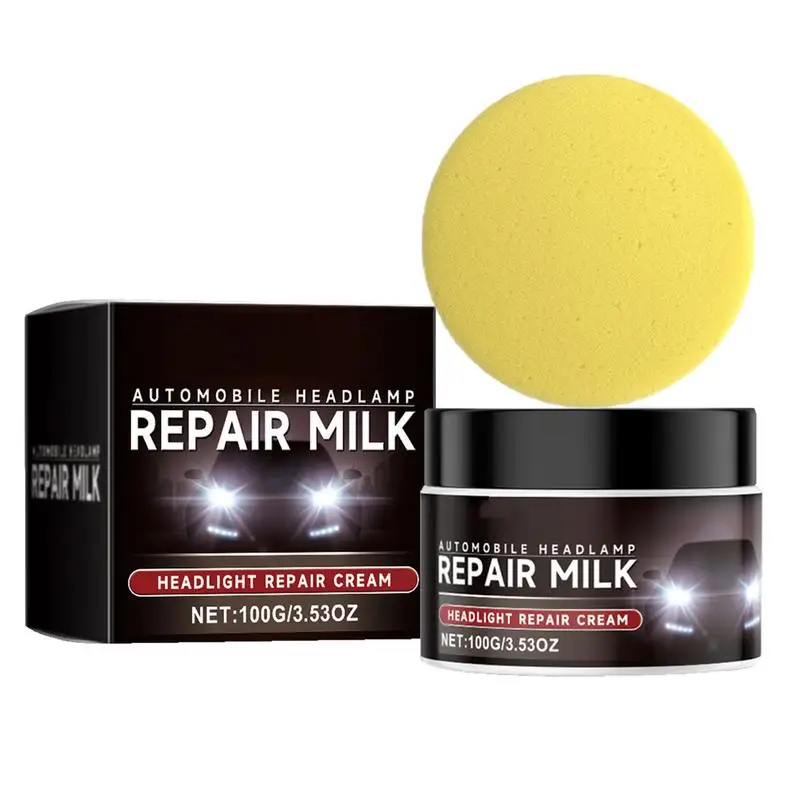 Automobile Headlamp Repair Milk Headlight Restoration Balm Lens Restorer Auto Headlight Restoration Paste 100g For Repairing