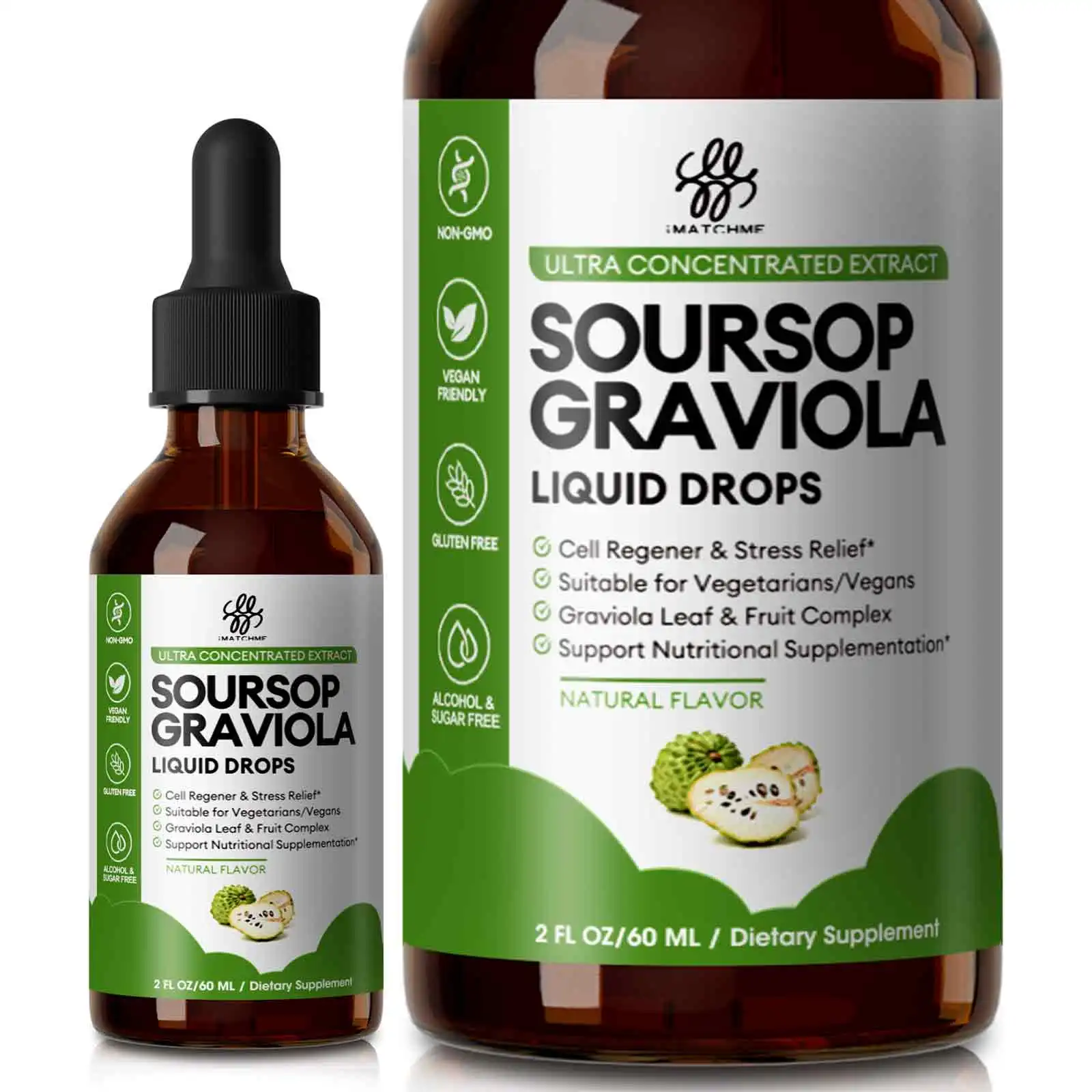 

Organic High-Potency Soursop Liquid, for Immune Boost, Cell Support, Antioxidant, Digestive, Non-GMO Sugar & Gluten Free