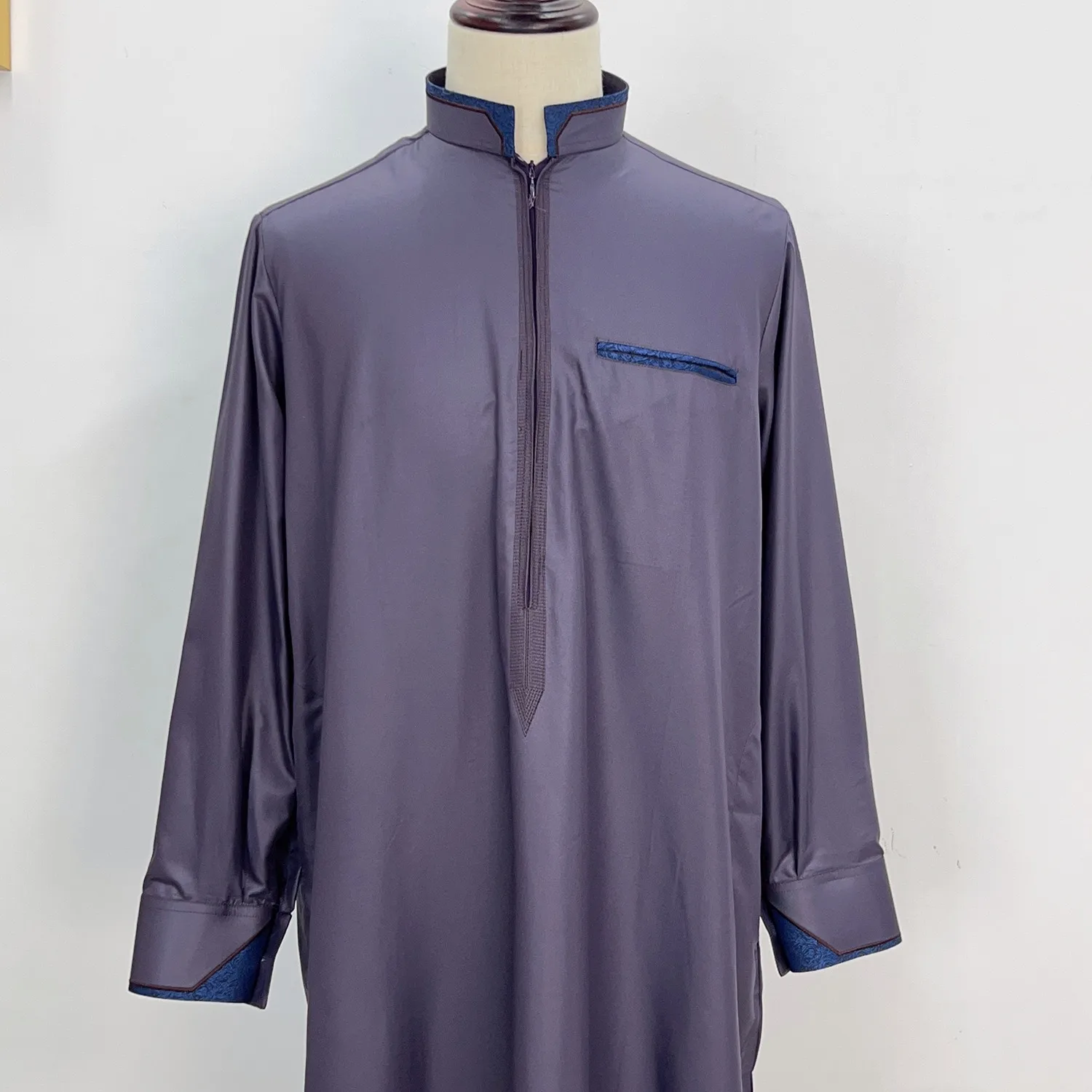 UNI 2025 NEUE Muslimische Männer Jubba Thobe Eid Ramadan Islam Kleidung Saudi Arabisch Robe Türkei Kaftan Dubai Abaya Zipper Taste