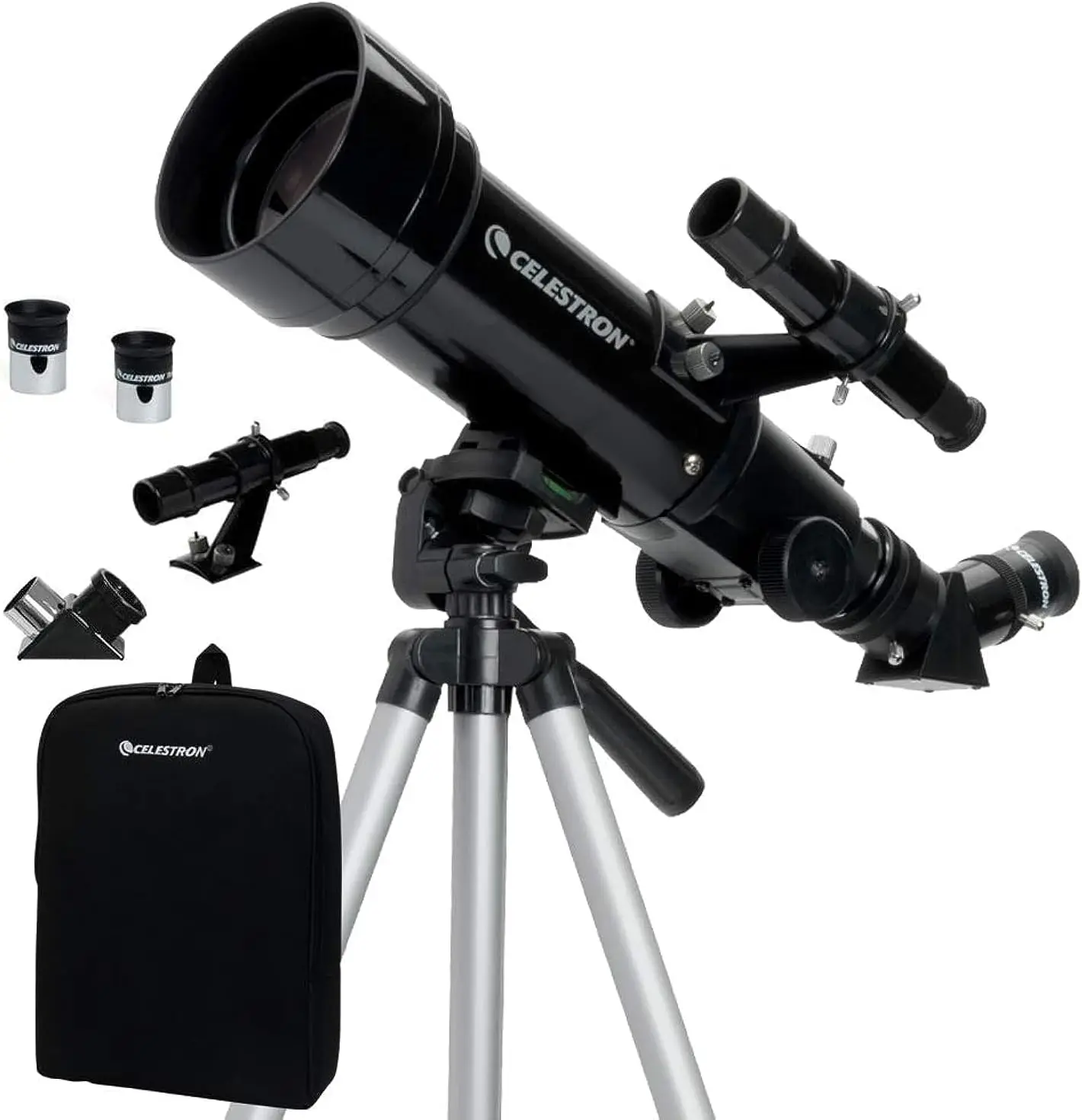 

70mm Travel Scope - Portable Refractor Telescope - Fully-Coated Glass Optics - Ideal Telescope for Beginners - Bonus