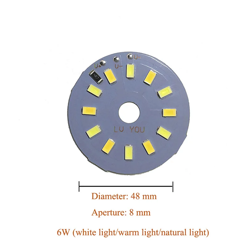 YOUCENT DC5V Dimmable LED Chip 6W 48mm /10W 50mm Surface Light Source SMD 5730 LED Light Beads DIY Tricolor Adjustable LED Bulb