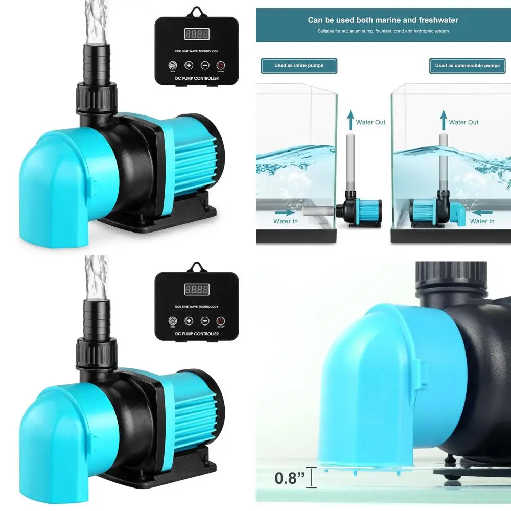 

Погружной аквариумный насос 24В DC 55Вт с ЖК-контроллером для пресноводных и морских аквариумов, 20 скоростей, бесшумная работа