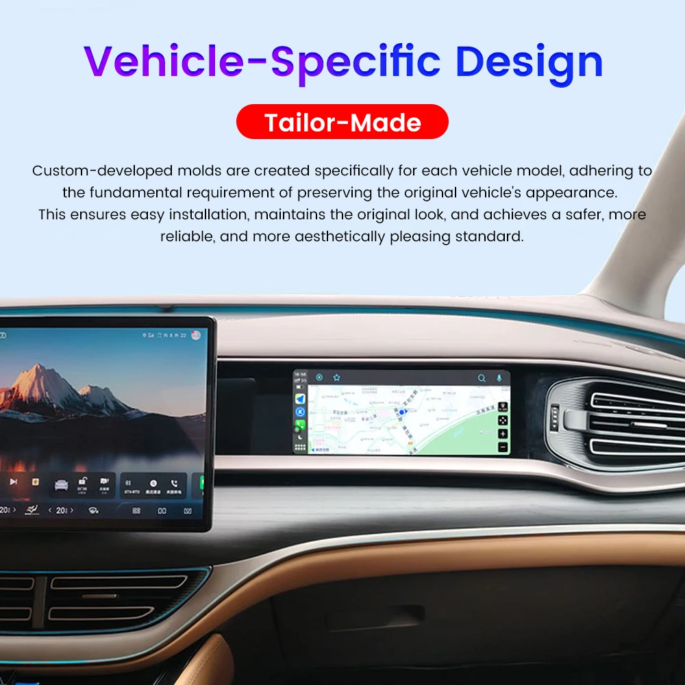 شاشة ترفيهية مساعد الطيار 10.25 بوصة لـ Denza D9 2022-2025 CarPlay شاشة أندرويد مشغل وسائط متعددة للسيارة شاشة مغلفة بالكامل