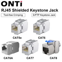 Módulo de conector Keystone RJ45 CAT8 Cat7 CAT6A sin herramientas STP blindado autobloqueo CAT6 CAT5E adaptador de acoplador de red de aleación de Zinc