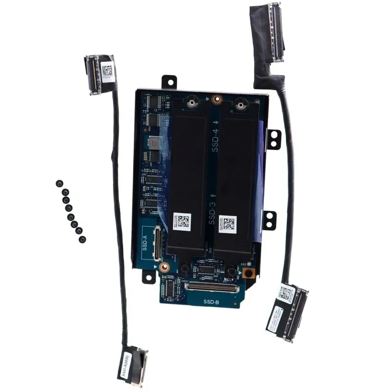 

SATA Interposer Board D3P25 LS-J106P to NVMe M.2 SSD Hard Drive SSD-3 and SSD-4 w/ 2.5" HDD Bracket R24Y6 for Dell Alienware Are