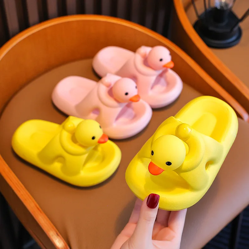 Summer Baby Slippers for Girls Boys Cute Duck Cartoon Kids Shoes Soft EVA Toddler Shoes Outdoor Children Sandals Beach Slippers