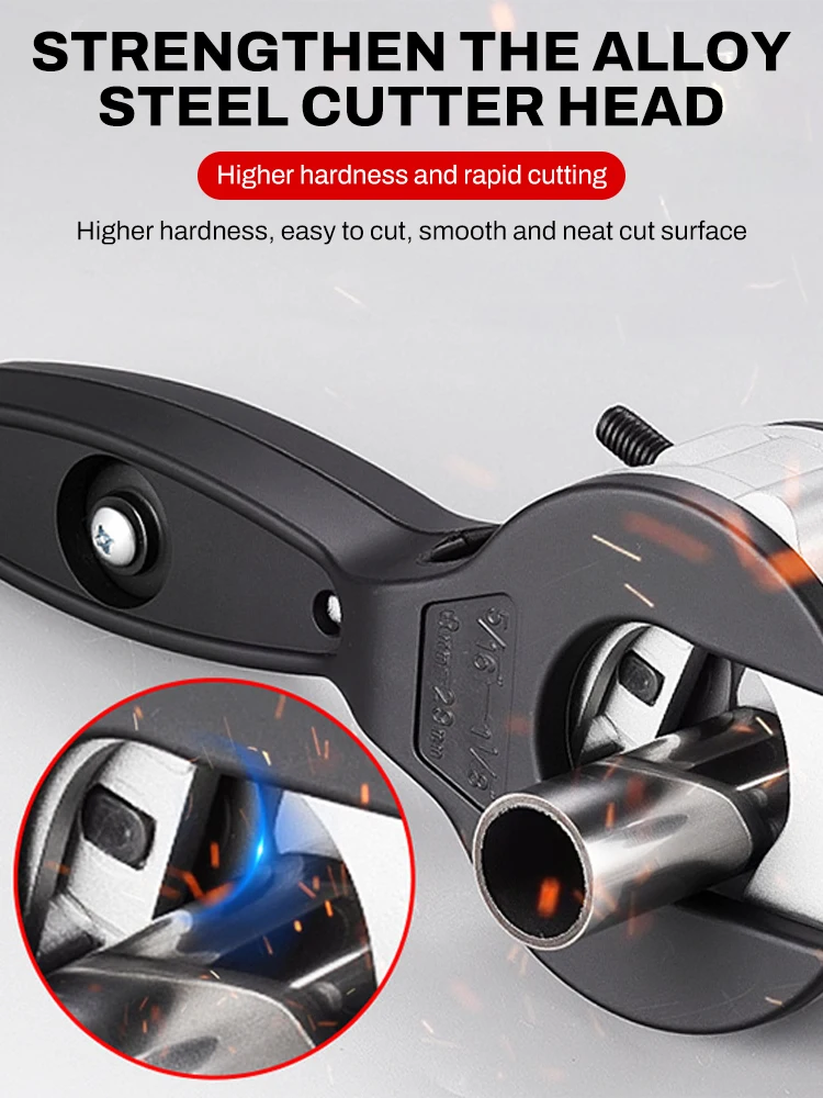 

Ratcheting Tubing Cutter,Ratchet Tube Pipe Ccissors for Cutting 8-29mm Stainless Steel Copper And Aluminum Pipes Hose Cutting