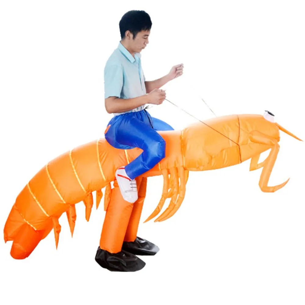 Hot Sale Mascot Cartoon Character Mantis Shrimp Cosplay Funny Orange Inflatable Costume for Adult