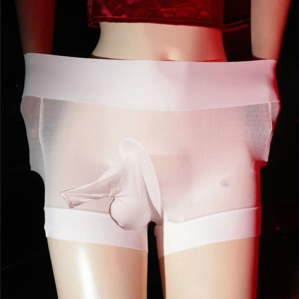

Boxer Briefs Mens Underwear Underwear Breathable Briefs Comfortable Glossy Shorts Knickers Oil Shiny See-Through