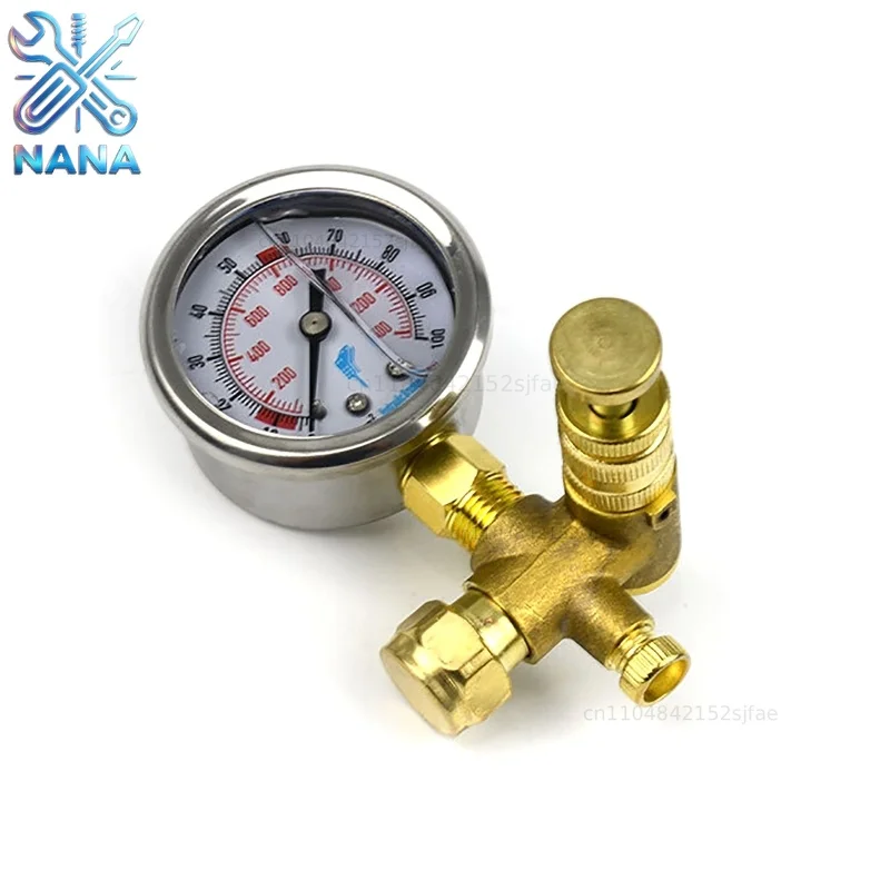 6Mpa Pressure Gauges Kit Nitrogen Gas Charging Hydraulic Breaker Hammer Device Measurement Accessories Hydraulic Test Table Tool
