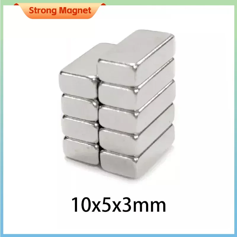 20/50/100Pcs 10x5x3mm Block N35 Cuboid Powerful Neodymium Magnets Permanent NdFeB Super Strong Fridge Magnet Magnetic Sheet