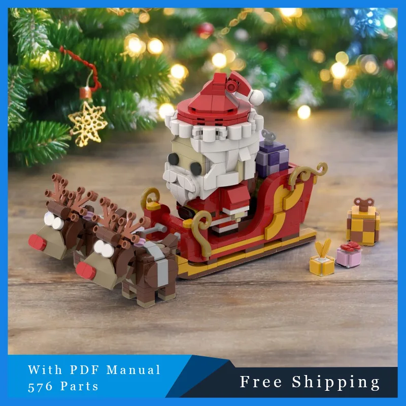 576 PCS MOC Creative Building Block Brickheadz Model Christmas Standard Gift Modular Assembly Birthday DIY Toys Educational Sets