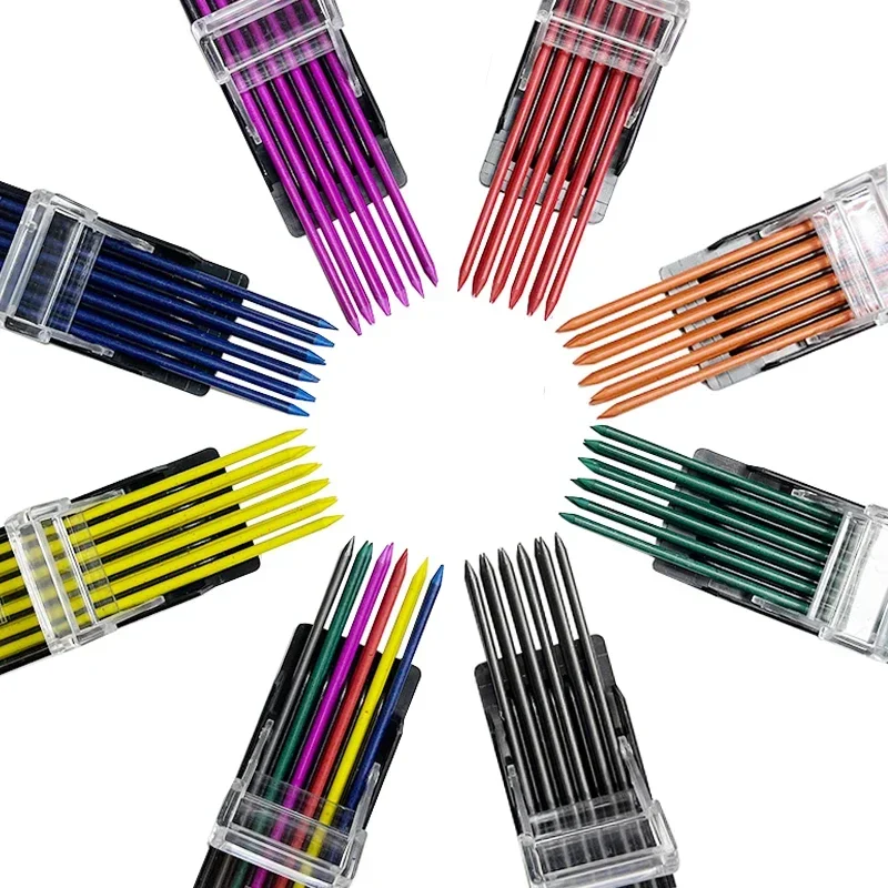 2,0 mm Farben, Druckbleistift-Nachfüllung, 2B, löschbare bunte Minen, Kunst, Malerei, Zeichenwerkzeuge, Studenten, Schreibwaren, 12 Wurzeln/Box – Detail 2