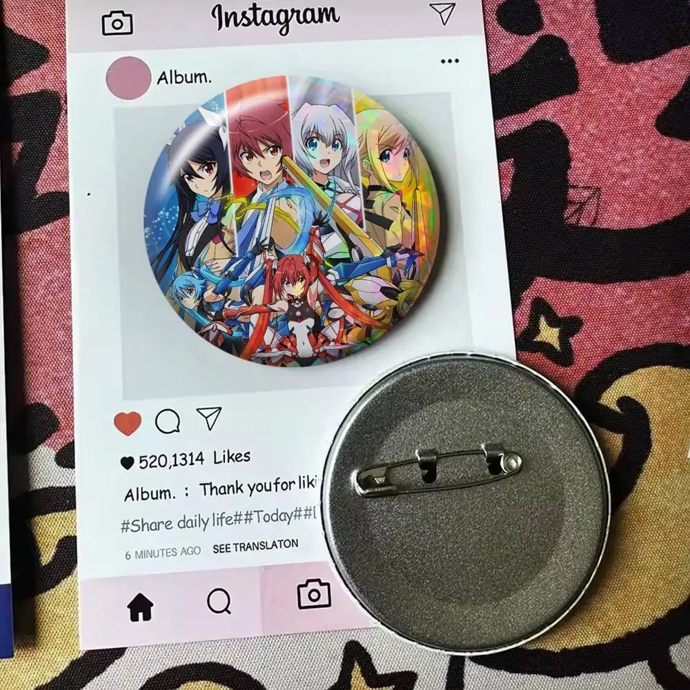 Twin Tail Battleground  Laser Badge Creative Pins Brooch for Bag Clothes Hat Decor Gifts Fans Collect