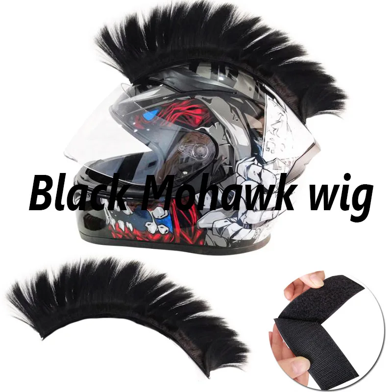 Creatieve Persoonlijkheid Motorfiets Elektrische Helm Decoratie Mohawk Pruik Haar Motorfiets Helm Accessoires Stickers Cosplay Styling