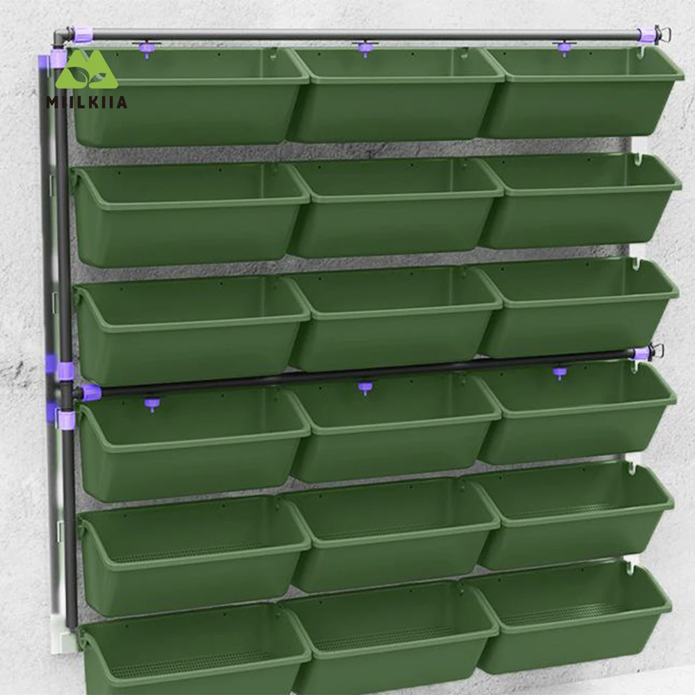 Outdoor Vertical Garden Planter with Water Separator – Wall-Mounted Stackable Pot for Herbs, Vegetables & Flowers