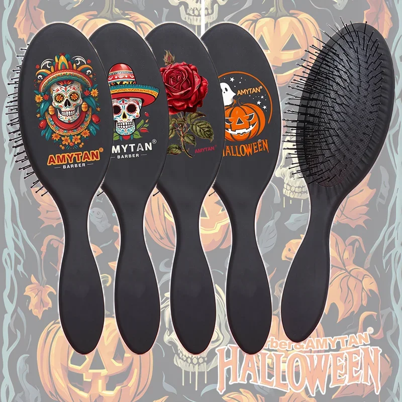 

Tangled Hair Brush Air Cushion Scalp Massage Nylon Bristle Hairbrush Anti-static Salon Comb Halloween Ramadan Festival Gifts