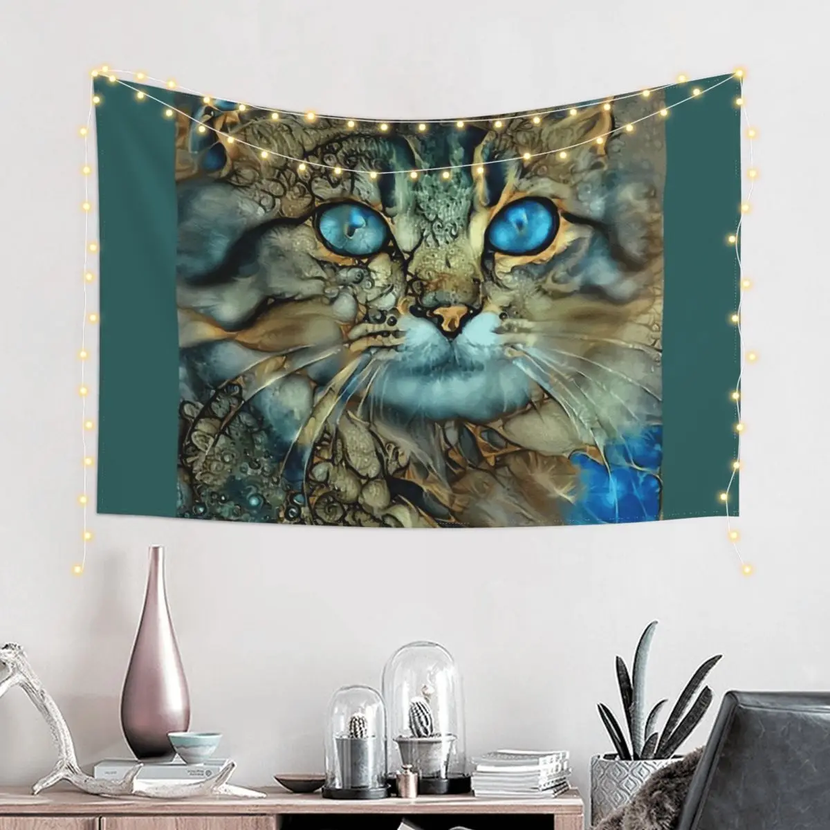 

Catty-cat - Léa Roche paintings - chat, cat, kitten Tapestry Room Decorator Decorations For Your Bedroom Tapestry
