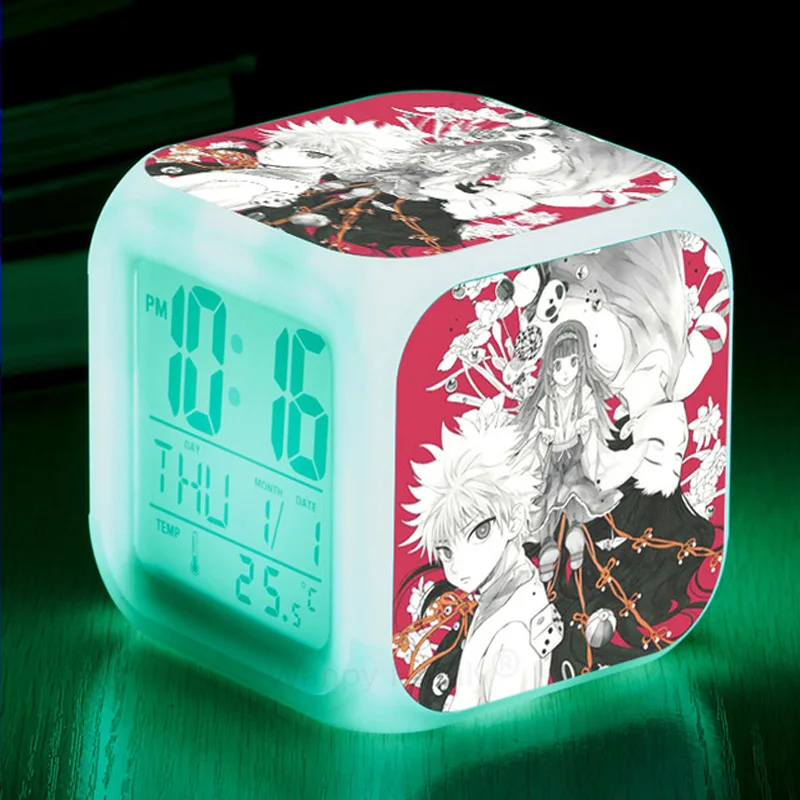 Trendy Japanese Anime Hunter X Hunter Alarm Clock Color Luminous Multi-function Digital Alarm Clock Children's Birthday Gifts