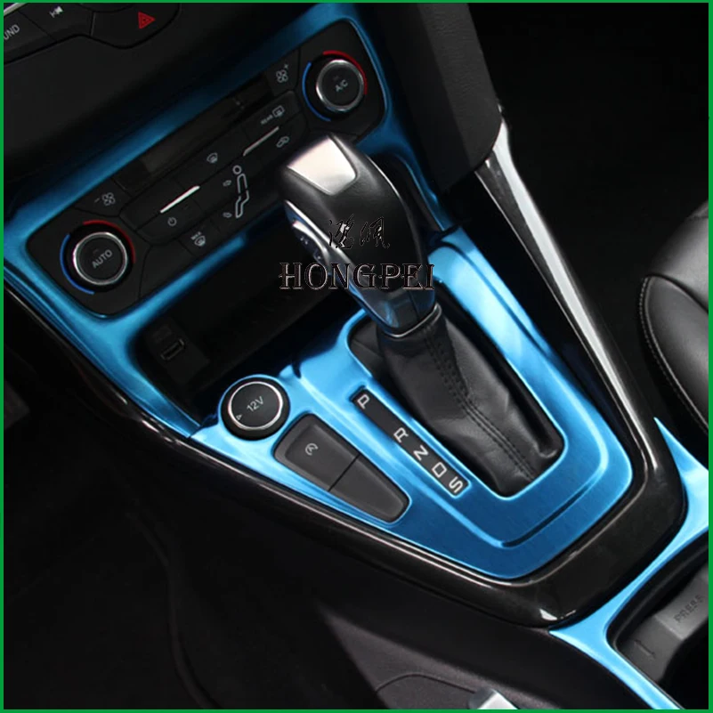 

Car-Styling Gear Shift panel holder Air conditioner Control Frame Cover trim sticker case For Ford For Focus 3 MK3 2015-2017