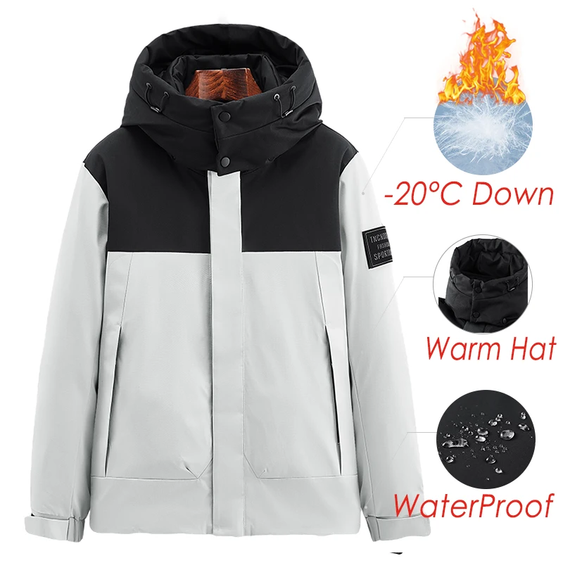 8XL Plus Men 2022 Winter New Waterproof Warm 90% Duck Down Jacket Coat Parka Men Autumn Casual Outfit Windproof Hat Down Jacket