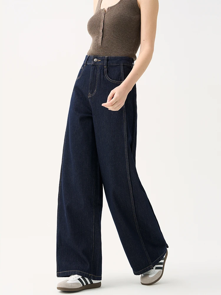 

VDH Studio High Waist Straight Leg Jeans Women's Loose Fit Long Pants Wide Leg Pants Comfortable Loose Feeling 3D Effect