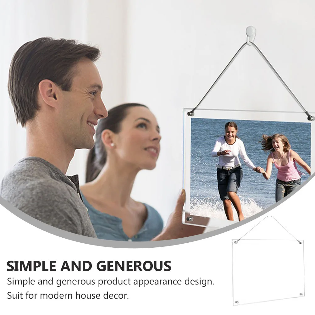 

1Pcs Acrylic Transparent Photo Frame Simple Creative Design for Certification Display Business License Holder Wall Pendant Home