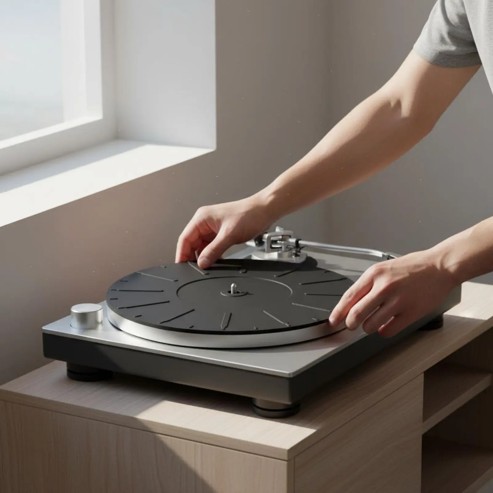 7 Inch Turntable Platter Mat Shockproof Silicone Vinyl Mat Anti-Oscillation Turntable Pad Scuff Resistant Audio Accessory