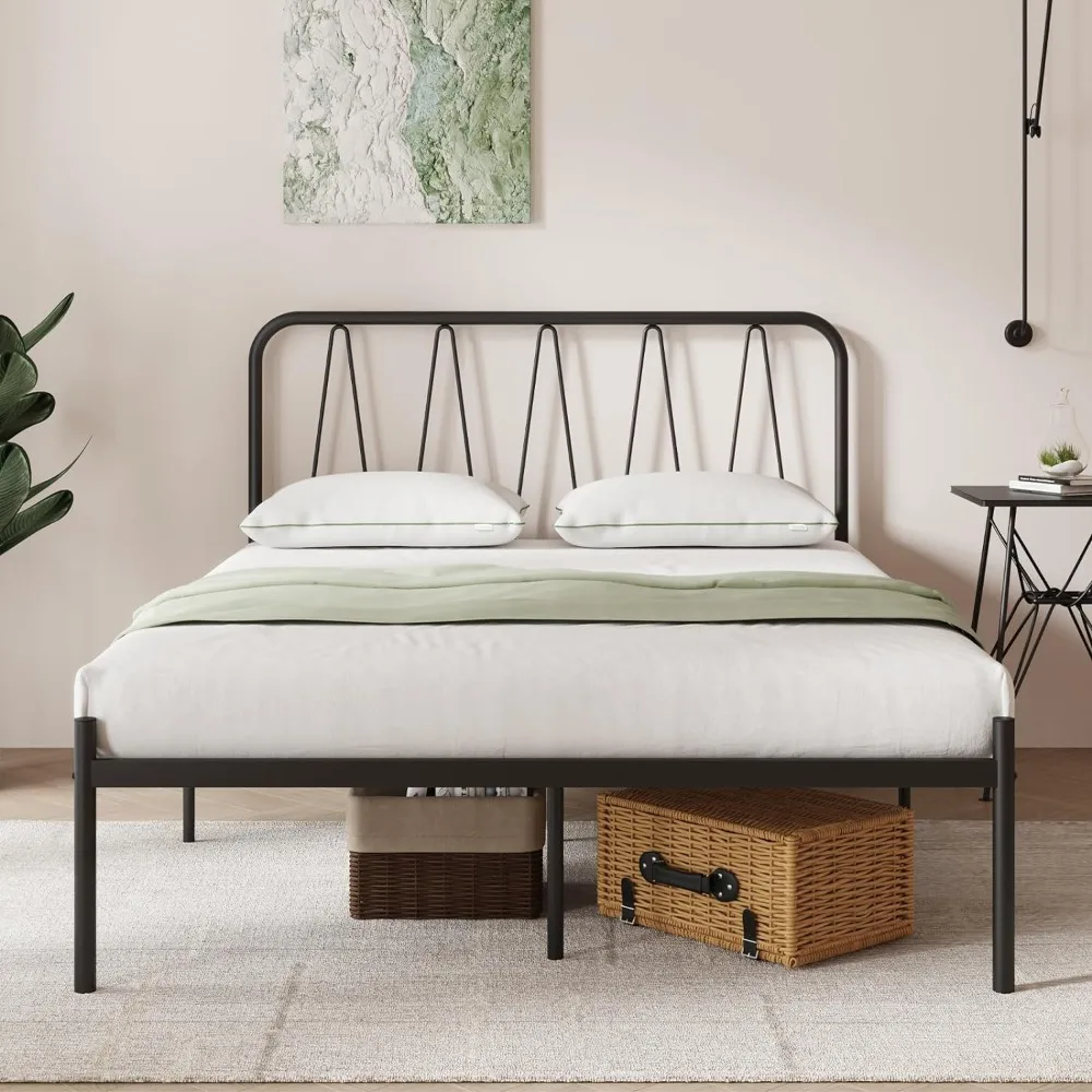 

Full Size Bed Frame, 14 Inch Metal Platform Bed Frame , Heavy Duty Metal Slats Support,Easy Assembly,No Box Spring Needed