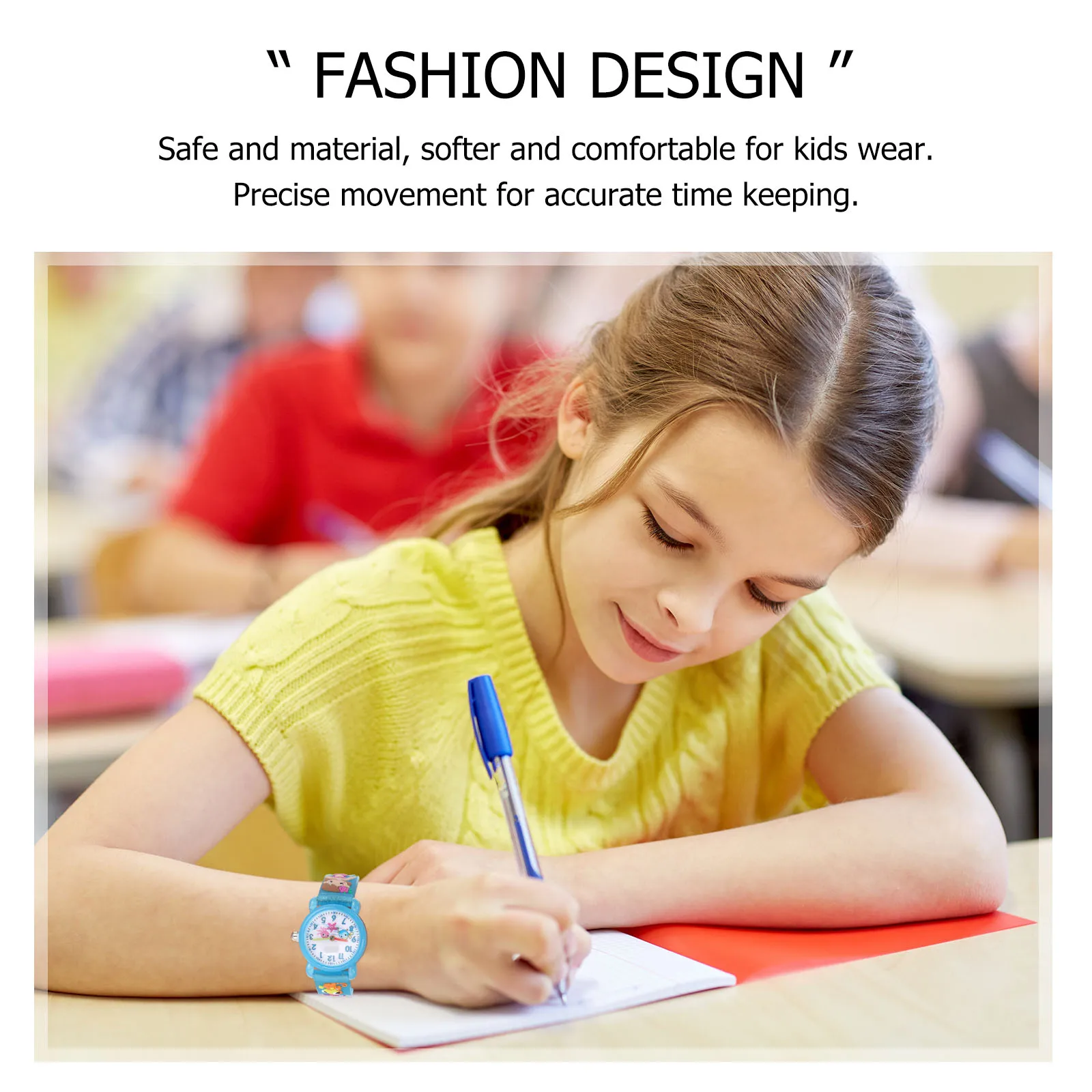 Cartoon Watches Kids Mermaid Pattern Waterproof Silica Gel Children Student Watch Bright Colors Comfortable Fit Perfect Gift
