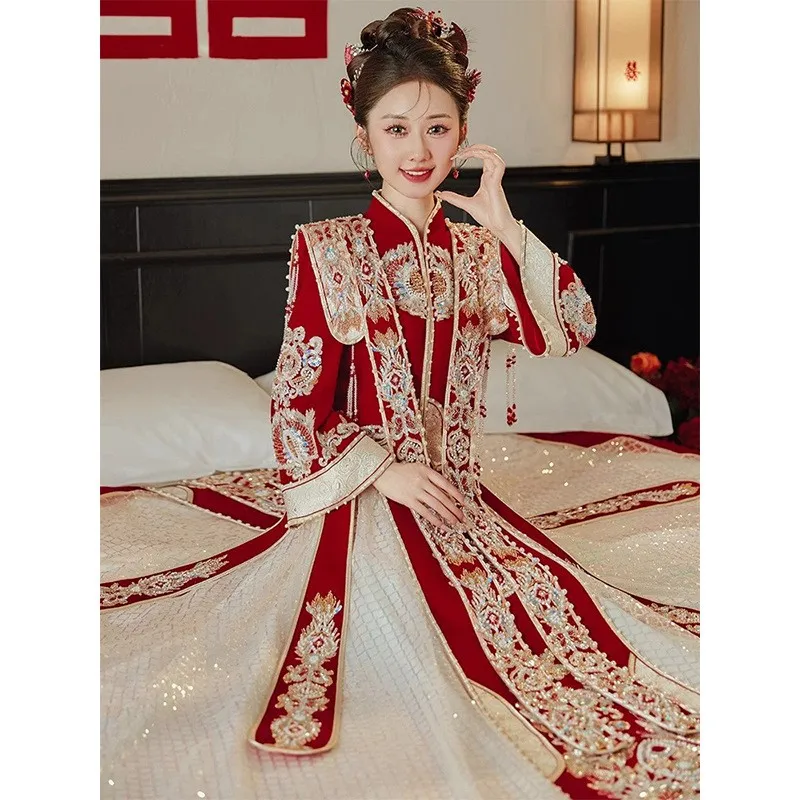 

Новое свадебное платье Хань в китайском стиле от тяжелой промышленности Fengguan Xiapei