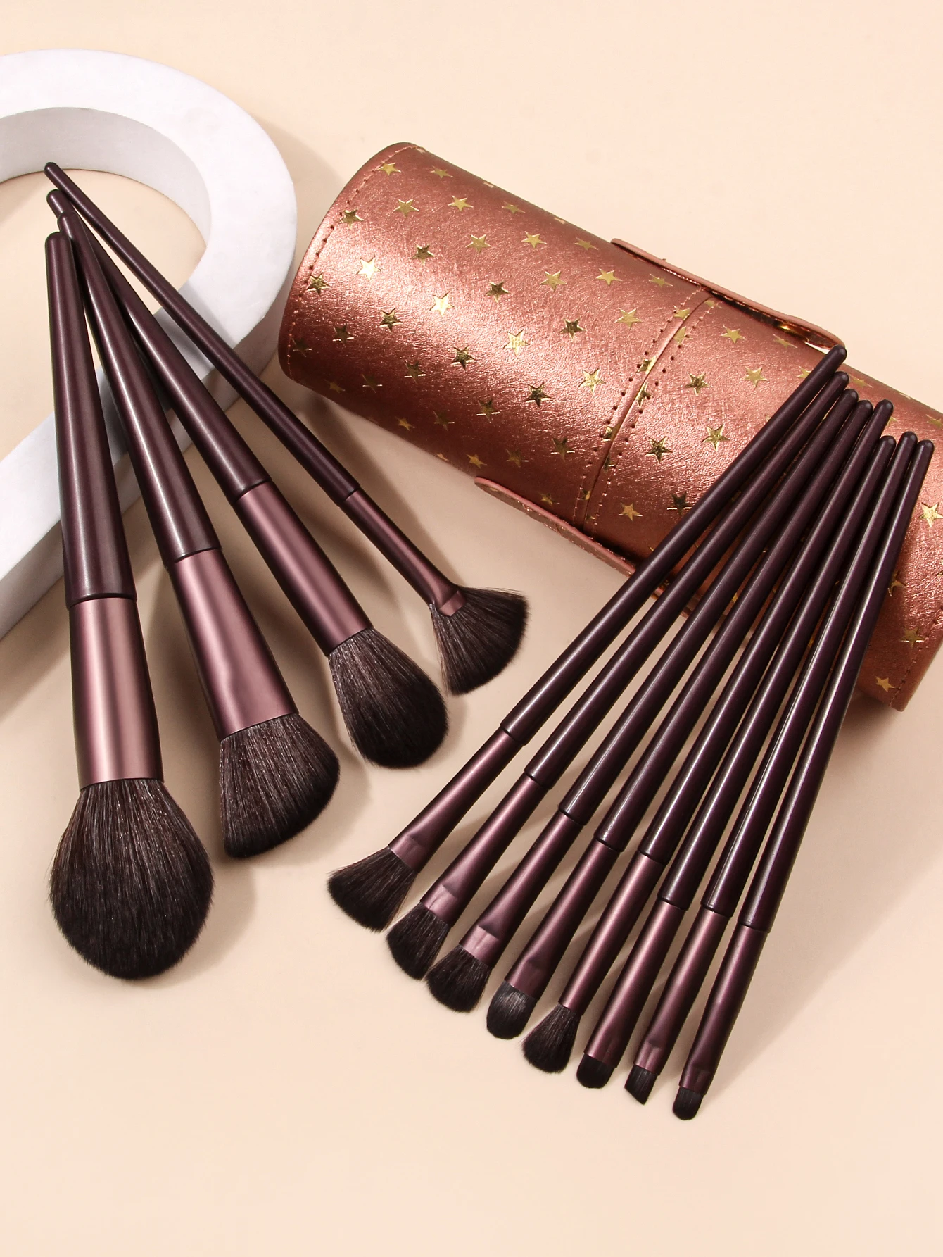 Multi-Function Cosmetic Brush Set, 12pcs Fiber Makeup Brush Kit For Women With Makeup brush storage bucket