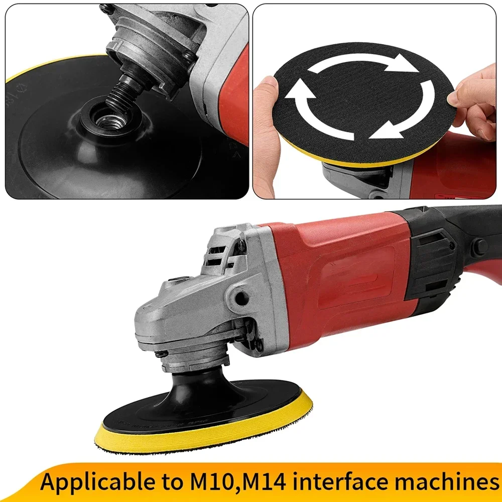 3/4/5/6/7 polegada m10 m14 almofada de apoio lixa titular disco gancho e laço polimento placa suporte haste broca para polidor ferramenta moagem