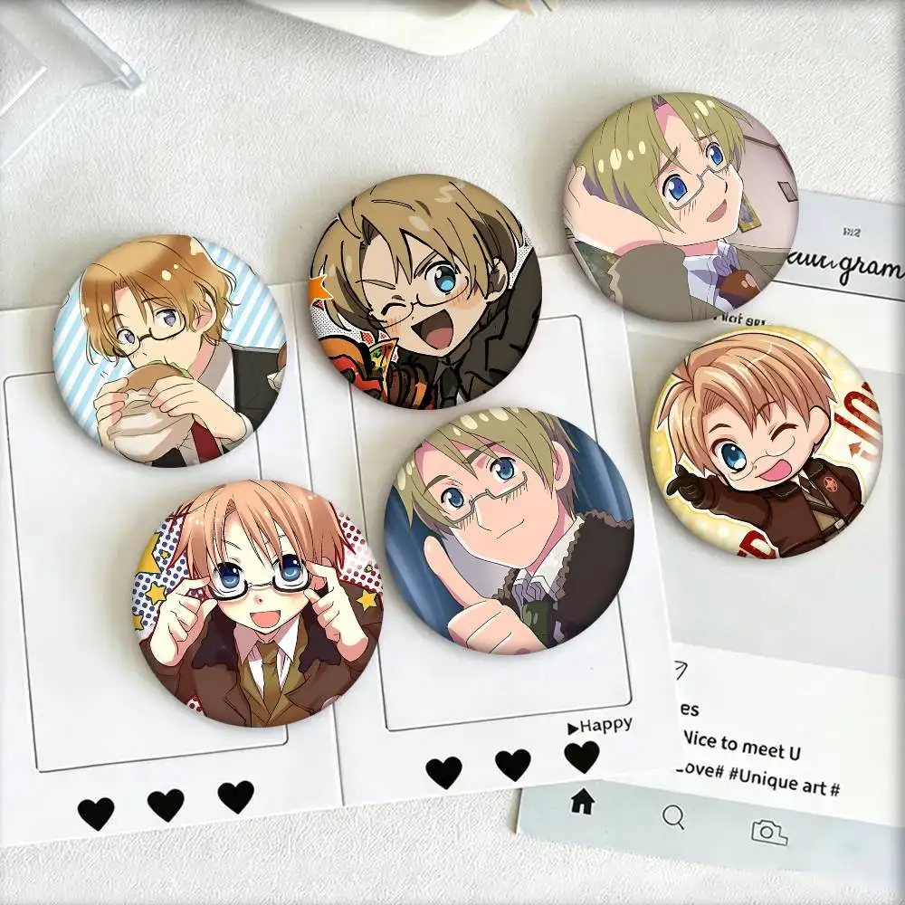 1pc Canada Hetalia Cartoon Style Badge Brooches On Backpack Decoration Round Enamel Pins For Accessorys