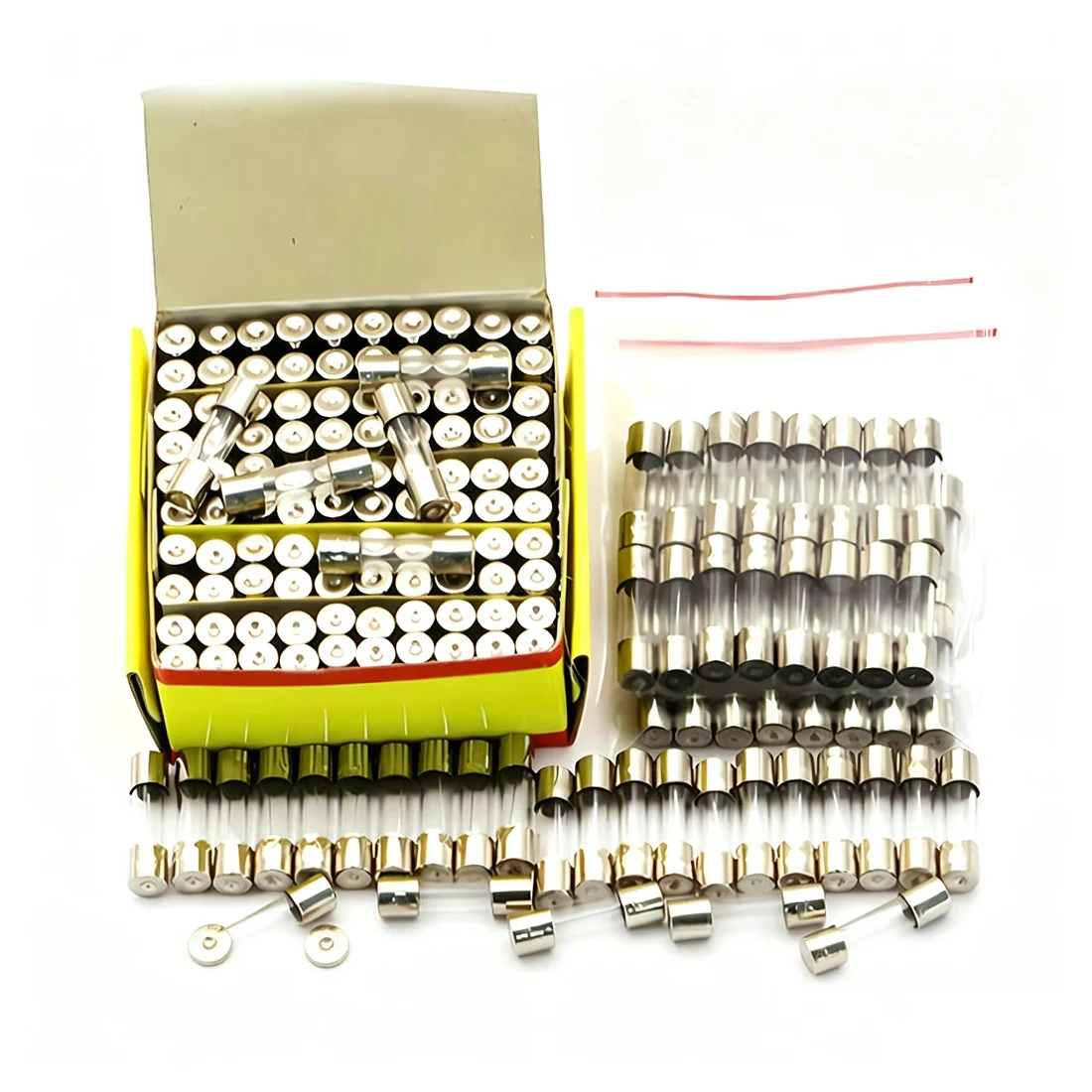 100PCS 5*20mm Fast Blow Glass Fuse 250V Multiple Amp Ratings 0.5A to 30A for Electrical Circuit Protection