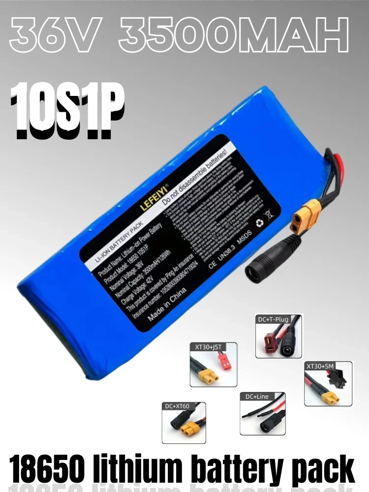 

10s1p36V3.5ah battery pack 18650 lithium-ion rechargeable battery electric bicycle scooter+BMS