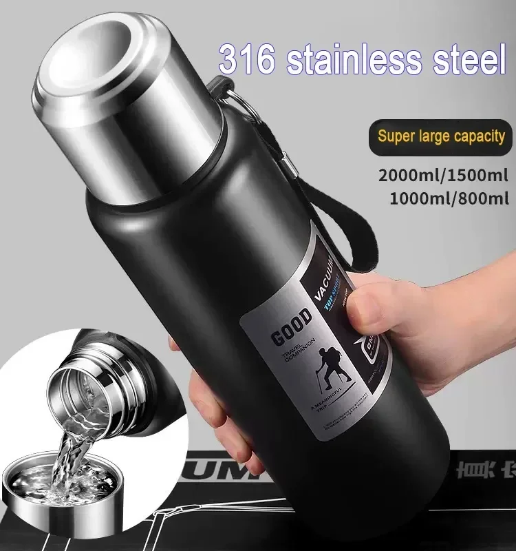 Large Capacity Cold Thermal Thermos Tumbler Stainless Steel Insulated Tea Coffee Water Bottle Insulation Flask Pot Travel Mug