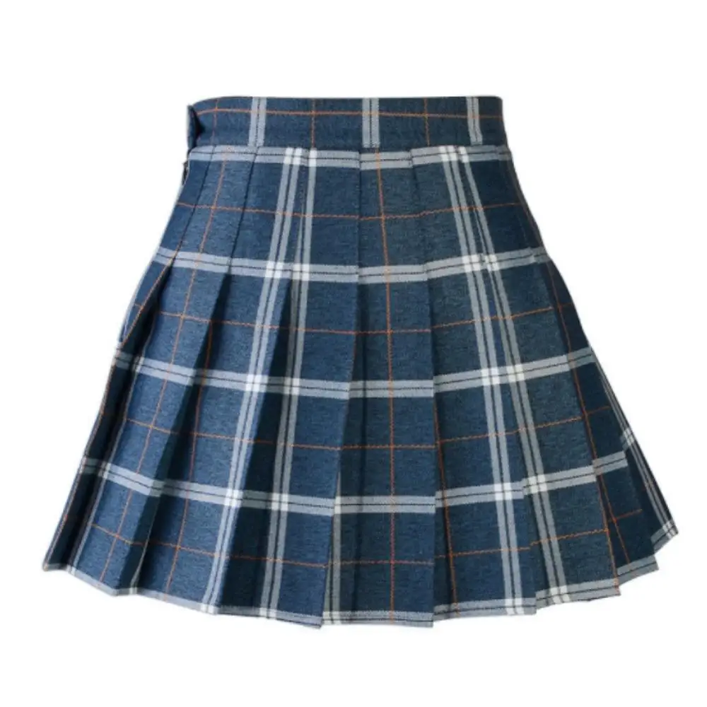 

Shorts and slim appearance in Summer Women Casual Plaid Skirt Girls High Waist Pleated A-line Fashion Uniform Skirt With Inner