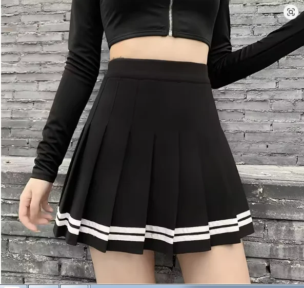 Gonna uniforme patchwork stile coreano Harajuku JK Gonne a pieghe nere Streetwear gotico Minigonna a vita alta Gonna punk da donna