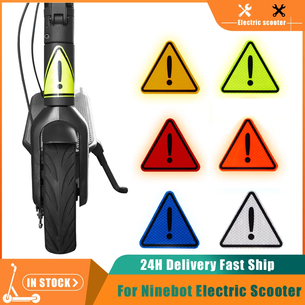 Reflective Sticker Bodywork Triangle Warning Label Reflect Paster Safe Mark Tape Safe Decal For Ninebot G30 G30D G2 G3 E22 E25
