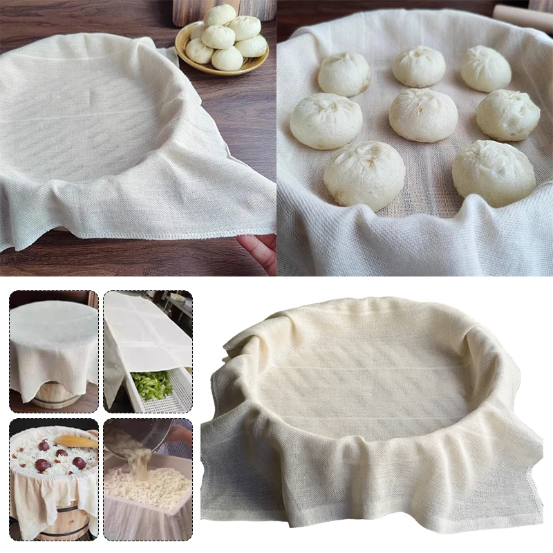 2 Pcs  Pure Cotton Steamer Cloth Household Drawer Cloth Steamed Rice Gauze Steamed Bun Mat Round Steamer Mat