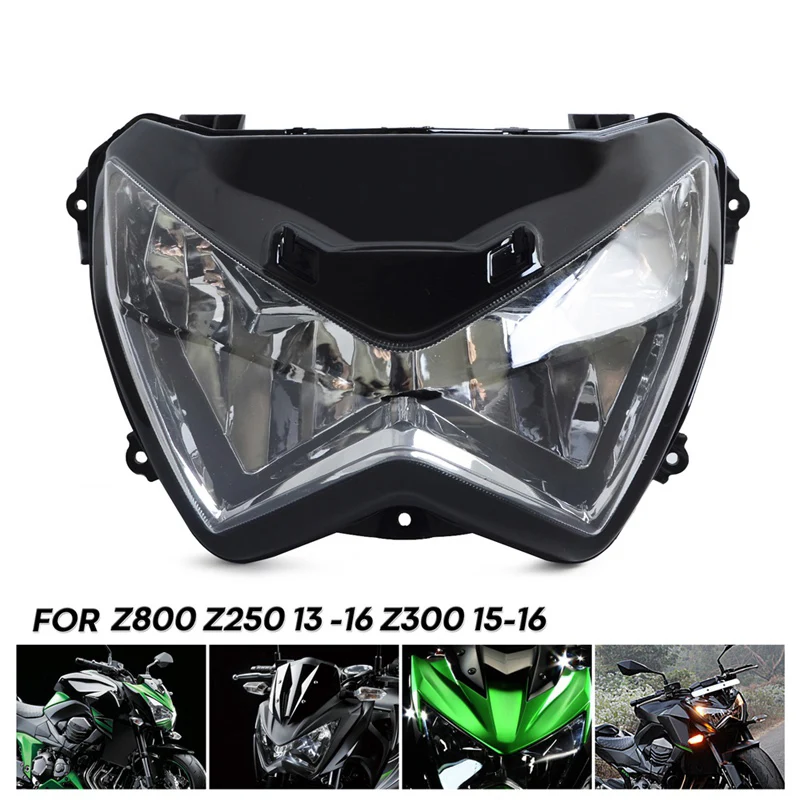 Motorcycle Headlight Lamp Assembly For Kawasaki Z250 Z800 2013 2014 2015 2016 Z300 2015 2016