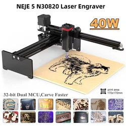 NEJE 5 40W Portable CNC Laser Engraver Bluetooth Router Desktop 3D Printer Wood Engraving Cutting DIY Tool Lightburn