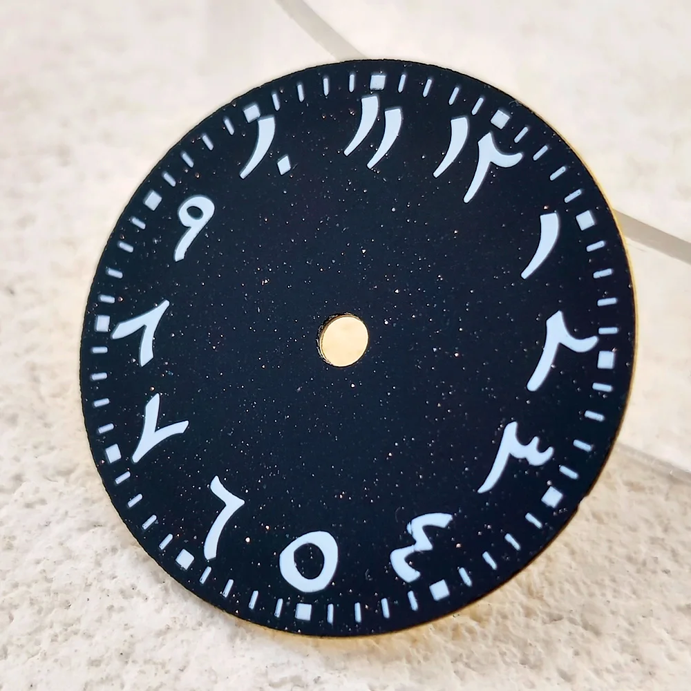 Man watch dial 28.5mm Blue Sandstone black Malachite starry sky dial fit NH35 NH36 movement ﻿miyota 8215 movement ﻿